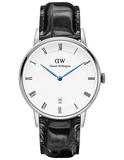Buy Shop Daniel Wellington Dapper Reading Quartz White Dial Black Leather Strap Watch For Women - DW00100117 USA Online