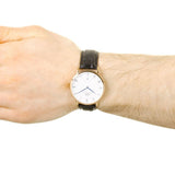 Buy Shop Daniel Wellington Dapper Reading White Dial Black Leather Strap Watch For Men - DW00100107 USA Online