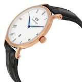 Buy Shop Daniel Wellington Dapper Reading White Dial Black Leather Strap Watch For Men - DW00100107 USA Online