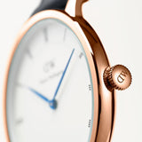 Buy Shop Daniel Wellington Dapper Reading White Dial Black Leather Strap Watch For Women - DW00100118 USA Online