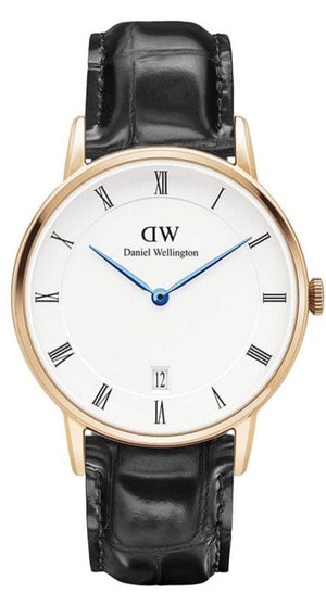 Buy Shop Daniel Wellington Dapper Reading White Dial Black Leather Strap Watch For Women - DW00100118 USA Online