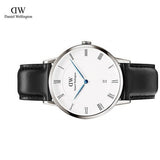 Buy Shop Daniel Wellington Dapper Sheffield White Dial Black Leather Strap Watch For Men - DW00100088 USA Online