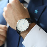 Buy Shop Daniel Wellington Dapper Sheffield White Dial Black Leather Strap Watch For Men - DW00100088 USA Online