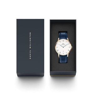 Buy Shop Daniel Wellington Dapper Somerset White Dial Blue Leather Strap Watch For Men - DW00100191 USA Online