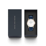 Buy Shop Daniel Wellington Dapper Somerset White Dial Blue Leather Strap Watch For Men - DW00100191 USA Online