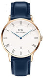 Buy Shop Daniel Wellington Dapper Somerset White Dial Blue Leather Strap Watch For Men - DW00100191 USA Online