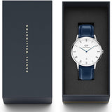 Buy Shop Daniel Wellington Dapper Somerset White Dial Blue Leather Strap Watch For Men - DW00100192 USA Online