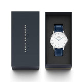 Buy Shop Daniel Wellington Dapper Somerset White Dial Blue Leather Strap Watch For Men - DW00100192 USA Online