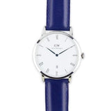 Buy Shop Daniel Wellington Dapper Somerset White Dial Blue Leather Strap Watch For Men - DW00100192 USA Online