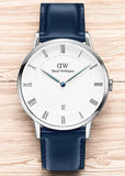 Buy Shop Daniel Wellington Dapper Somerset White Dial Blue Leather Strap Watch For Men - DW00100192 USA Online