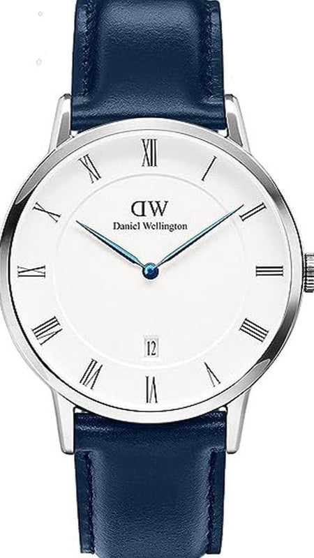 Buy Shop Daniel Wellington Dapper Somerset White Dial Blue Leather Strap Watch For Men - DW00100192 USA Online