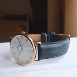Buy Shop Daniel Wellington Dapper Somerset White Dial Blue Leather Strap Watch For Men - DW00100193 USA Online