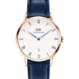 Buy Shop Daniel Wellington Dapper Somerset White Dial Blue Leather Strap Watch For Men - DW00100193 USA Online