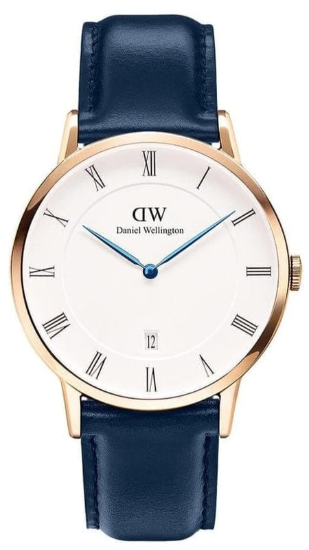 Buy Shop Daniel Wellington Dapper Somerset White Dial Blue Leather Strap Watch For Men - DW00100193 USA Online