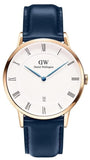 Buy Shop Daniel Wellington Dapper Somerset White Dial Blue Leather Strap Watch For Men - DW00100193 USA Online