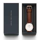 Buy Shop Daniel Wellington Dapper St Mawes White Dial Brown Leather Strap Watch For Men - DW00100083 USA Online