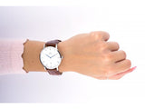 Buy Shop Daniel Wellington Dapper St Mawes White Dial Brown Leather Strap Watch For Men - DW00100087 USA Online