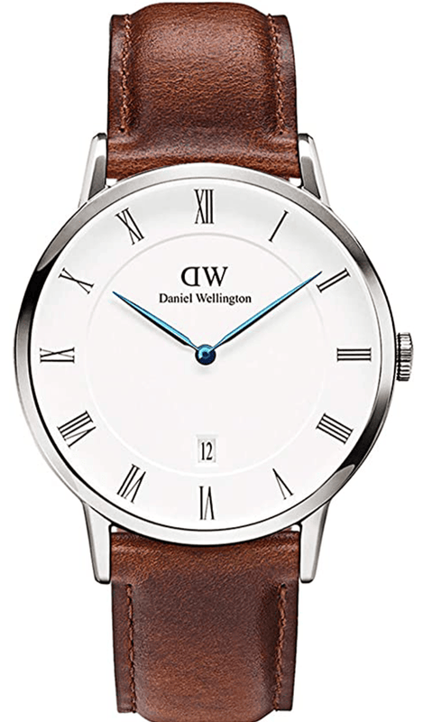 Buy Shop Daniel Wellington Dapper St Mawes White Dial Brown Leather Strap Watch For Men - DW00100087 USA Online