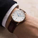 Buy Shop Daniel Wellington Dapper St Mawes White Dial Brown Leather Strap Watch For Women - DW00100091 USA Online