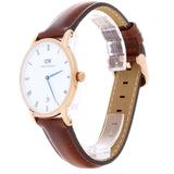 Buy Shop Daniel Wellington Dapper St Mawes White Dial Brown Leather Strap Watch For Women - DW00100091 USA Online