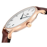 Buy Shop Daniel Wellington Dapper St Mawes White Dial Brown Leather Strap Watch For Women - DW00100091 USA Online