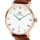 Buy Shop Daniel Wellington Dapper St Mawes White Dial Brown Leather Strap Watch For Women - DW00100091 USA Online