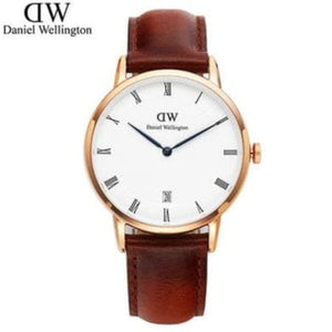Buy Shop Daniel Wellington Dapper St Mawes White Dial Brown Leather Strap Watch For Women - DW00100091 USA Online