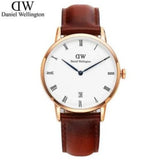 Buy Shop Daniel Wellington Dapper St Mawes White Dial Brown Leather Strap Watch For Women - DW00100091 USA Online