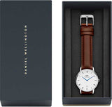 Buy Shop Daniel Wellington Dapper St Mawes White Dial Brown Leather Strap Watch For Women - DW00100095 USA Online