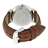 Buy Shop Daniel Wellington Dapper St Mawes White Dial Brown Leather Strap Watch For Women - DW00100095 USA Online