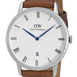 Buy Shop Daniel Wellington Dapper St Mawes White Dial Brown Leather Strap Watch For Women - DW00100095 USA Online