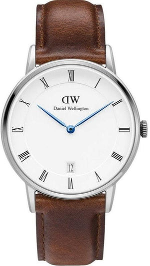 Buy Shop Daniel Wellington Dapper St Mawes White Dial Brown Leather Strap Watch For Women - DW00100095 USA Online