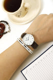Buy Shop Daniel Wellington Dapper York Quartz White Dial Dark Brown Leather Strap Watch For Women - DW00100097 USA Online