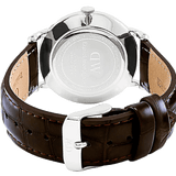 Buy Shop Daniel Wellington Dapper York Quartz White Dial Dark Brown Leather Strap Watch For Women - DW00100097 USA Online