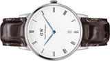 Buy Shop Daniel Wellington Dapper York Quartz White Dial Dark Brown Leather Strap Watch For Women - DW00100097 USA Online