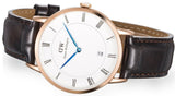 Buy Shop Daniel Wellington Dapper York White Dial Brown Leather Strap Watch For Men - DW00100085 USA Online