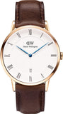 Buy Shop Daniel Wellington Dapper York White Dial Brown Leather Strap Watch For Men - DW00100085 USA Online
