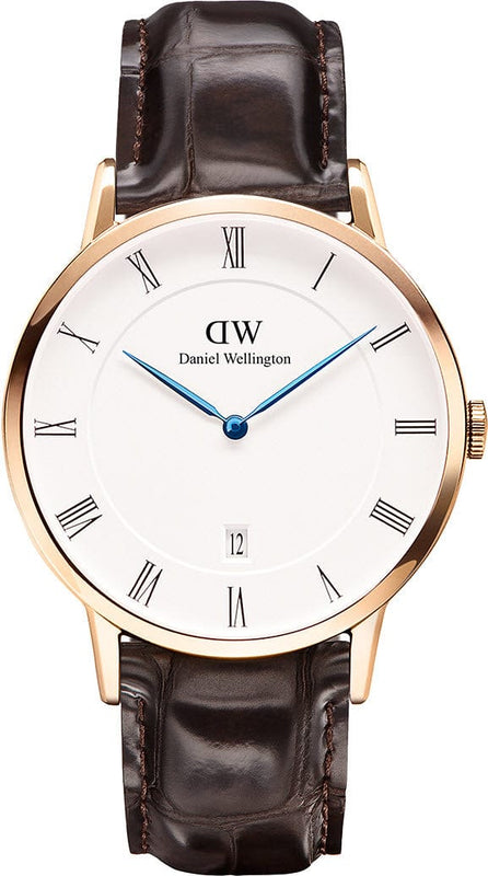 Buy Shop Daniel Wellington Dapper York White Dial Brown Leather Strap Watch For Men - DW00100085 USA Online