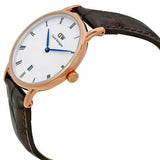 Buy Shop Daniel Wellington Dapper York White Dial Brown Leather Strap Watch For Women - DW00100093 USA Online