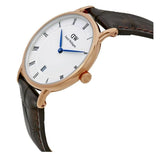 Buy Shop Daniel Wellington Dapper York White Dial Brown Leather Strap Watch For Women - DW00100093 USA Online