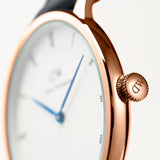 Buy Shop Daniel Wellington Dapper York White Dial Brown Leather Strap Watch For Women - DW00100093 USA Online