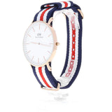 Buy Shop Daniel Wellington Classic Canterbury White Dial Two Tone Nylon Strap Watch For Men - DW00100002 USA Online