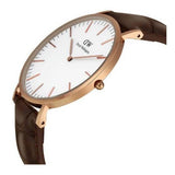 Buy Shop Daniel Wellington Classic York White Dial Brown Leather Strap Watch For Men - DW00100011 USA Online