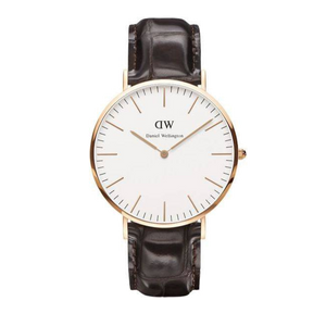 Buy Shop Daniel Wellington Classic York White Dial Brown Leather Strap Watch For Men - DW00100011 USA Online