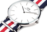 Buy Shop Daniel Wellington Classic Canterbury White Dial Two Tone Nylon Strap Watch For Men - DW00100016 USA Online