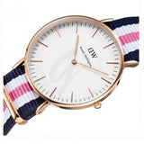 Buy Shop Daniel Wellington Classic South Hampton White Dial Two Tone Nylon Strap Watch For Women - DW00100034 USA Online