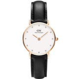 Buy Shop Daniel Wellington Classy Sheffield White Dial Black Leather Strap Watch For Women - DW00100060 USA Online