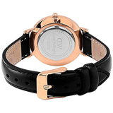 Buy Shop Daniel Wellington Classy Sheffield White Dial Black Leather Strap Watch For Women - DW00100060 USA Online