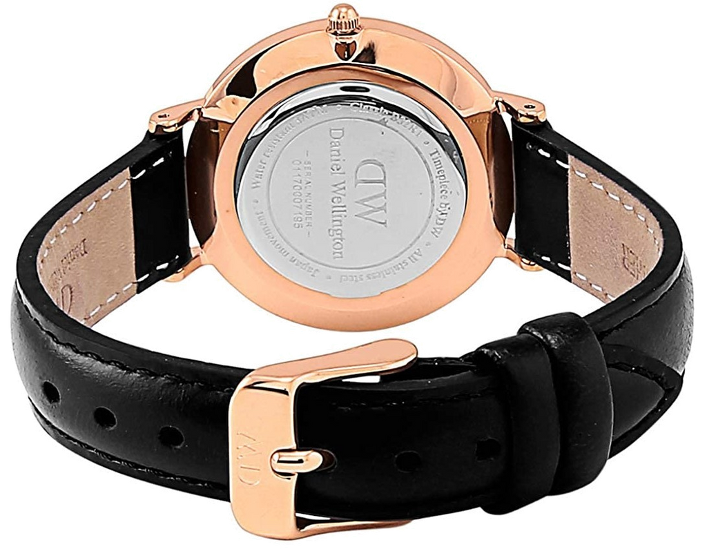 Buy Shop Daniel Wellington Classy Sheffield White Dial Black Leather Strap Watch For Women - DW00100060 USA Online