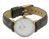 Buy Shop Daniel Wellington Classy York White Dial Brown Leather Strap Watch For Women - DW00100061 USA Online